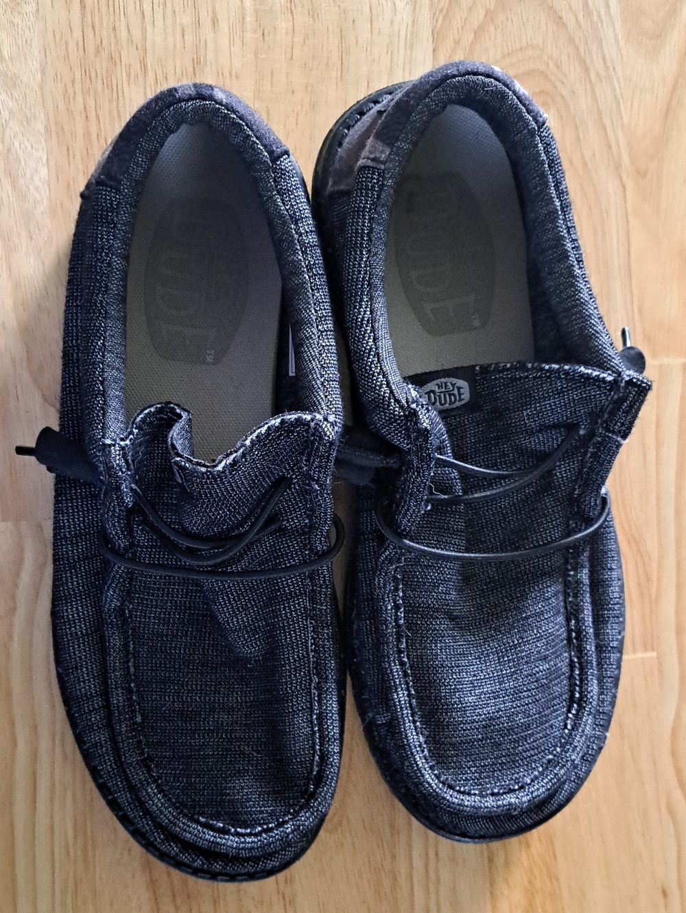 Hey Dude Mens Black Woven Slip-Ons